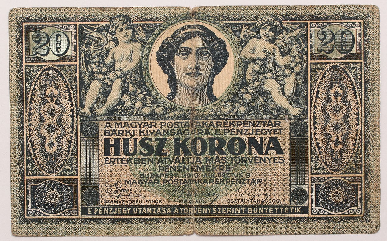 20 korona 1919 aug. 9.