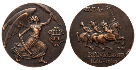 Buda Recuperata 1686 - 1936 érem - Madarassy