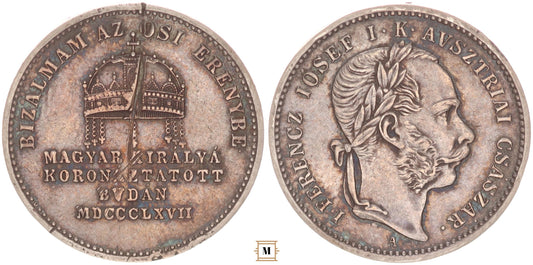 Ferenc József koronázási zseton Buda 1867 A - nagyobb!